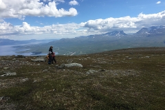 Anette, Elis och Klara på Njullas sluttning.